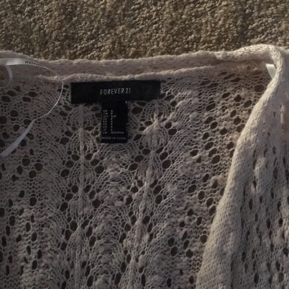 Short sleeve crochet open-knit cardigan - Picture 2 of 4
